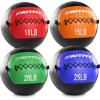 RitFit Medicine Ball / weight ball / Soft Medicine Ball / Wall Medicine Ball / Soft Wall Ball / Wall Ball set/ Medicine Balls for Exercise and Conditioning Workouts, Fitness Gym Equipment for Core Training and Cross Training (5/10/15/20/25/30 lbs)(Red+Orange+Green+Blue(10lb+15lb+20lb+25lb))