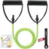 RitFit Single Resistance Exercise Band with Comfortable Handles – Ideal for Physical Therapy, Strength Training, Muscle Toning – Door Anchor and Starter Guide Included(Grass Green(8-12lbs))