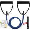 RitFit Single Resistance Exercise Band with Comfortable Handles – Ideal for Physical Therapy, Strength Training, Muscle Toning – Door Anchor and Starter Guide Included(Blue(20-25lbs))