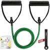 RitFit Single Resistance Exercise Band with Comfortable Handles – Ideal for Physical Therapy, Strength Training, Muscle Toning – Door Anchor and Starter Guide Included(Green(5-10lbs))