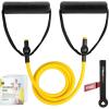 RitFit Single Resistance Exercise Band with Comfortable Handles – Ideal for Physical Therapy, Strength Training, Muscle Toning – Door Anchor and Starter Guide Included(Yellow(1-5lbs))