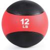 RitFit Weighted Medicine Ball – Non-Slip Rubber Shell & Dual Texture Grip – Workout Exercise Ball for Core Strength, Balance Training, Coordination Fitness – Multiple Weights & Colors(Red-12LB)