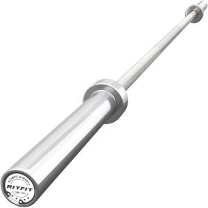 RITFIT 7FT Olympic Barbell for Strength and Weightlifting Training – 2 Inch Olympic Bar for Squat, Deadlift, Bench Press, Curl, Overhead Press – 600lbs/1000lbs/1200lbs Capacity(Sliver/White)