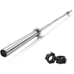 RITFIT 7FT Olympic Barbell for Strength and Weightlifting Training – 2 Inch Olympic Bar for Squat, Deadlift, Bench Press, Curl, Overhead Press – 600lbs/1000lbs/1200lbs Capacity(Silver)