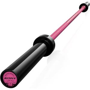 RITFIT 7FT Olympic Barbell for Strength and Weightlifting Training – 2 Inch Olympic Bar for Squat, Deadlift, Bench Press, Curl, Overhead Press – 600lbs/1000lbs/1200lbs Capacity(Pink)