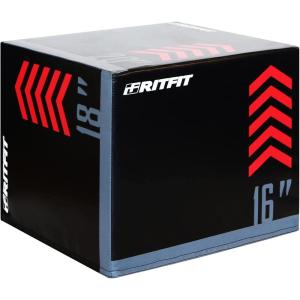 RitFit 3 in 1 Extra Firm Soft Plyo Box Foam Plyometric Box-30”x24”x20”-20″x18″x16″ Heavy Duty High Density Foam Jumping Box 3 Sizes with PVC Cover,Platform for Home Gym Fitness, 440lb Weight Capacity(SMALL-B)