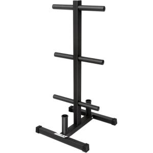 RitFit Horizontal/Vertical Weight Plates Rack, Weight Storage Rack with Barbell Bumper Weight Plates Holder for 2-Inch Weight Plates, Olympic Bar Storage Rack with Handle and Rolling Wheels(Vertical)