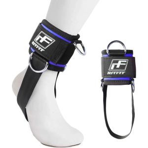 RitFit Kickback Ankle Straps Padded Ankle Strap for Cable Machine,Strong Hook and Loop,Reinforced 3 D-Ring, Adjustable Comfort fit Neoprene – Premium Ankle Cuffs to Enhance Abs, Glute & Leg Workouts(blue)