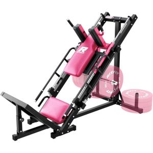 RitFit Leg Press Hack Squat Machine, Professional Adjustable Leg Press Machine for Home Gym with Linear Bearing, Specialty Hack Squat Machine for Full Lower Body Workout with Weight Storage Posts(Pink)
