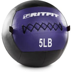 RitFit Medicine Ball / weight ball / Soft Medicine Ball / Wall Medicine Ball / Soft Wall Ball / Wall Ball set/ Medicine Balls for Exercise and Conditioning Workouts, Fitness Gym Equipment for Core Training and Cross Training (5/10/15/20/25/30 lbs)(Purple(5.0 pounds))
