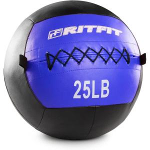RitFit Medicine Ball / weight ball / Soft Medicine Ball / Wall Medicine Ball / Soft Wall Ball / Wall Ball set/ Medicine Balls for Exercise and Conditioning Workouts, Fitness Gym Equipment for Core Training and Cross Training (5/10/15/20/25/30 lbs)(Blue(25.0 pounds))