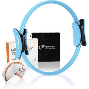RitFit Pilates Ring Circle – 14 Inch Magic Fitness Circle for Toning Inner & Outer Thighs, Bonus Workout Guide Included(Blue)