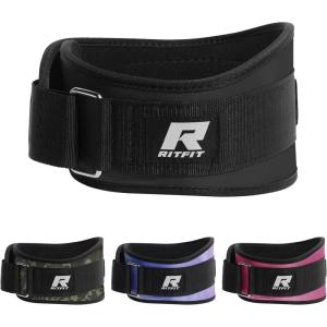 RitFit Weight Lifting Belt – Great for Squats, Lunges, Deadlift, Thrusters – Men and Women – 6 Inch Black/Camouflage(Black)