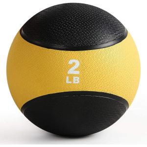 RitFit Weighted Medicine Ball – Non-Slip Rubber Shell & Dual Texture Grip – Workout Exercise Ball for Core Strength, Balance Training, Coordination Fitness – Multiple Weights & Colors(Yellow-2LB)