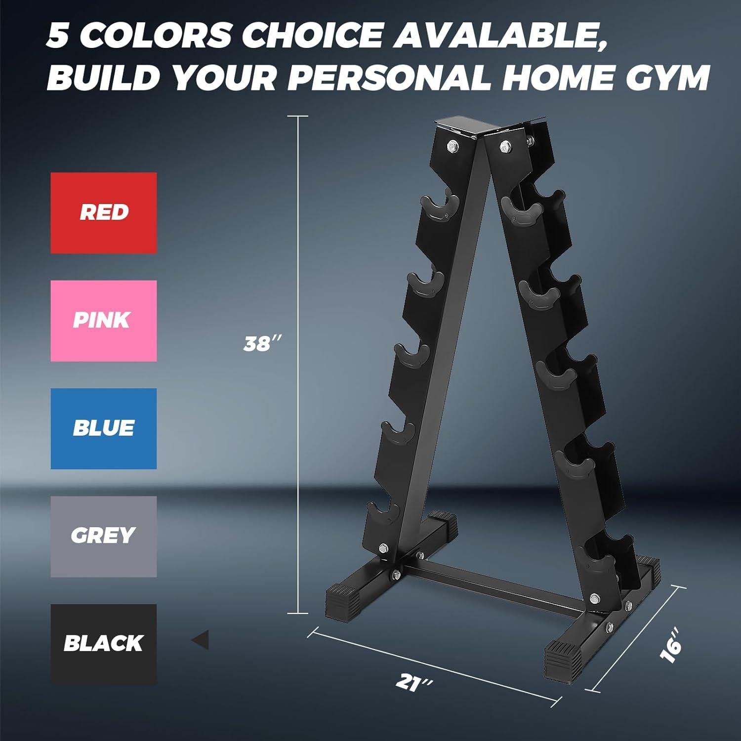 imageRitFit 250LB300LB Rubber Hex Dumbbell Sets with Weights Rack Multiple Color Choices Available Great Gym Equipment for Home Strength Training WorkoutsBlack