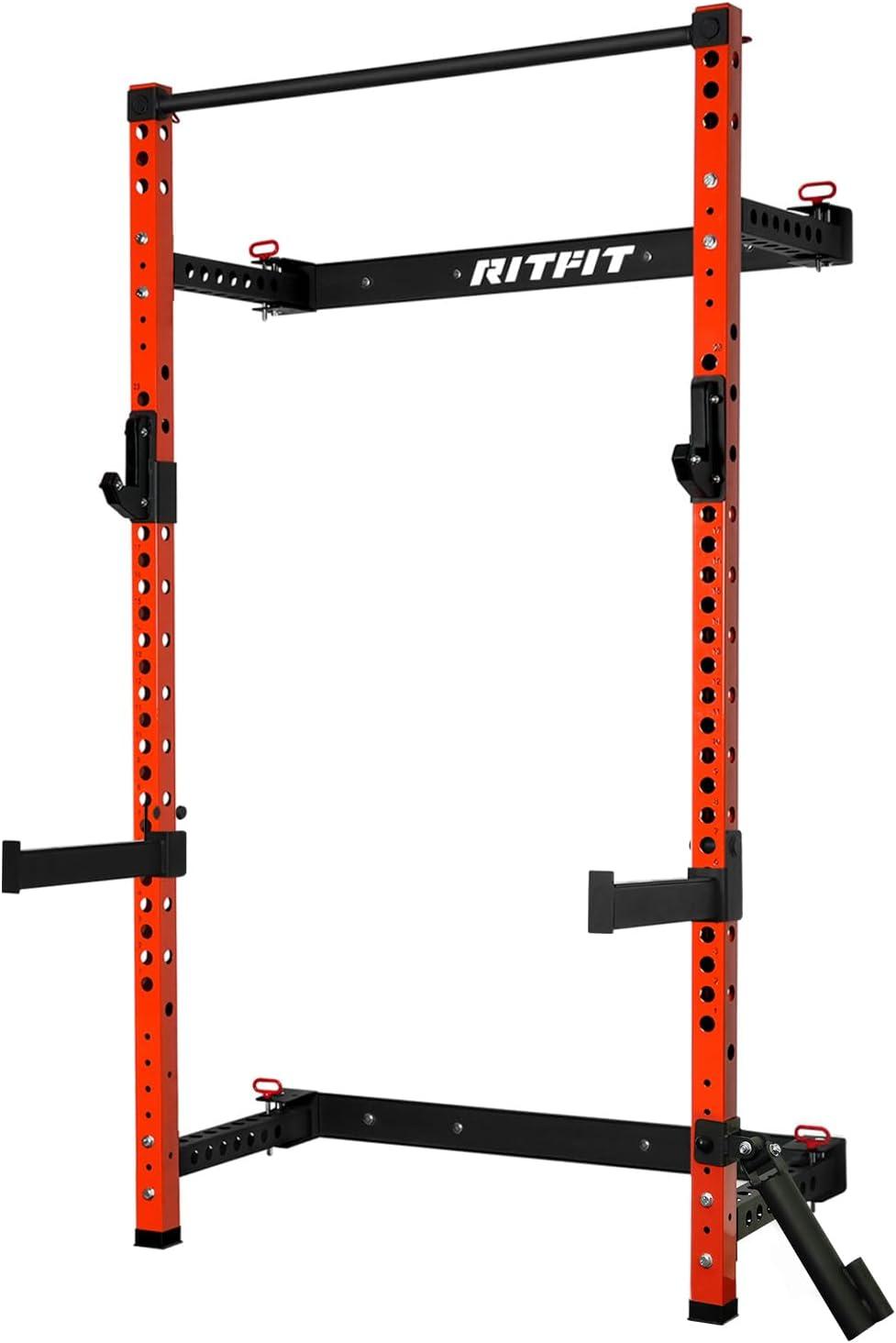 imageRitFit Spotter Arms Power Cage Attachment Squat Rack Safety Bars for 236 x 236 Power Rack Safety Squat Bar Attachment for Home Gym