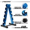 RitFit 250LB/300LB Rubber Hex Dumbbell Sets with Weights Rack, Multiple Color Choices Available, Great Gym Equipment for Home, Strength Training, Workouts(Blue)