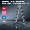 RitFit 250LB/300LB Rubber Hex Dumbbell Sets with Weights Rack, Multiple Color Choices Available, Great Gym Equipment for Home, Strength Training, Workouts(Grey)