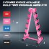 RitFit 250LB/300LB Rubber Hex Dumbbell Sets with Weights Rack, Multiple Color Choices Available, Great Gym Equipment for Home, Strength Training, Workouts(Pink)