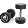RitFit 5-250 LBS PVC Encased Round Dumbbell sets with Knurled Handle and Optional Rack, Strength Training Equipment for Home Gym(2X25LBS)