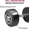 RitFit 5-250 LBS PVC Encased Round Dumbbell sets with Knurled Handle and Optional Rack, Strength Training Equipment for Home Gym((5+10+15+20+25+30)210LBS SET)