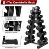 RitFit 5-650 LBS PVC Encased Hex Dumbbell Sets with Optional Rack for Home Gym, Hand weight with Chrome Handle for Strength Training, Workouts((10+20+25+30+40+50) 350LBS SET)