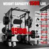 RitFit Buffalo Smith Machine, Power cage with LAT-Pull Down System & Cable Crossover System, All-in-One Squat Rack for Home Gym, Power Rack(Black)