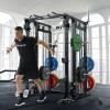 RitFit Buffalo Smith Machine, Power cage with LAT-Pull Down System & Cable Crossover System, All-in-One Squat Rack for Home Gym, Power Rack(Black)