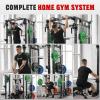 RitFit Buffalo Smith Machine, Power cage with LAT-Pull Down System & Cable Crossover System, All-in-One Squat Rack for Home Gym, Power Rack(Black)