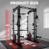 RitFit M1 Pro Smith Machine Package, All-in-One Power Cage with Weight Stack Set, Includes LAT Pulldown & Cable Crossover System for Home Gyme(Black)