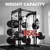 RitFit M1 Pro Smith Machine Package, All-in-One Power Cage with Weight Stack Set, Includes LAT Pulldown & Cable Crossover System for Home Gyme(Black)