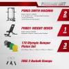 RitFit Smith Machine Power Rack with LAT-Pull Down System, Landmine, Barbell Bar, Plate Storage Pegs and More Training Attachment(170LBS-COLORFUL)