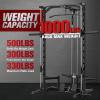 RitFit Smith Machine Power Rack with LAT-Pull Down System, Landmine, Barbell Bar, Plate Storage Pegs and More Training Attachment(Package (With Black BP 140LBS))