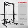 RitFit Smith Machine Power Rack with LAT-Pull Down System, Landmine, Barbell Bar, Plate Storage Pegs and More Training Attachment(Smith Machine 1.0)