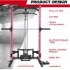 RitFit Smith Machine Power Rack with LAT-Pull Down System, Landmine, Barbell Bar, Plate Storage Pegs and More Training Attachment(Smith Machine (PINK))