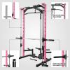 RitFit Smith Machine Power Rack with LAT-Pull Down System, Landmine, Barbell Bar, Plate Storage Pegs and More Training Attachment(Smith Machine (PINK))
