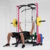 RitFit Smith Machine Power Rack with LAT-Pull Down System, Landmine, Barbell Bar, Plate Storage Pegs and More Training Attachment(Smith Machine (PINK))