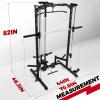 RitFit Smith Machine Power Rack with LAT-Pull Down System, Landmine, Barbell Bar, Plate Storage Pegs and More Training Attachment(Smith Machine with Weight Bench)