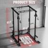 RitFit Upgraded PPC-P3 Power Cage, 3-in-1 Home Gym with Aluminum Pulley System, 1200LBS Capacity, Includes LAT Pulldown, Landmine, J-Hooks & 20+ Attachments, Fits Compact Spaces Black Red(Black)