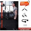 RitFit Upgraded PPC-P3 Power Cage, 3-in-1 Home Gym with Aluminum Pulley System, 1200LBS Capacity, Includes LAT Pulldown, Landmine, J-Hooks & 20+ Attachments, Fits Compact Spaces Black Red(Black)