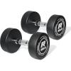 RitFit 5-250 LBS PVC Encased Round Dumbbell sets with Knurled Handle and Optional Rack, Strength Training Equipment for Home Gym(2X25LBS)