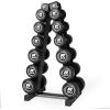 RitFit 5-250 LBS PVC Encased Round Dumbbell sets with Knurled Handle and Optional Rack, Strength Training Equipment for Home Gym((5+10+15+20+25+30)210LBS SET)