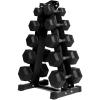 RitFit 5-650 LBS PVC Encased Hex Dumbbell Sets with Optional Rack for Home Gym, Hand weight with Chrome Handle for Strength Training, Workouts((10+20+30+40+50)300LBS SET)