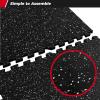 RITFIT 1/2 inch Thick Rubber Top Exercise Puzzle Mat High Density EVA Foam Gym Floor Mats Interlocking Tiles for Heavy Home Workout Gym Exercise Equipment – 24 “x 24”, 6Pcs, Black