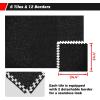 RITFIT 1/2 inch Thick Rubber Top Exercise Puzzle Mat High Density EVA Foam Gym Floor Mats Interlocking Tiles for Heavy Home Workout Gym Exercise Equipment – 24 “x 24”, 6Pcs, Black