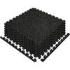 RITFIT 1/2 inch Thick Rubber Top Exercise Puzzle Mat High Density EVA Foam Gym Floor Mats Interlocking Tiles for Heavy Home Workout Gym Exercise Equipment – 24 “x 24”, 6Pcs, Black