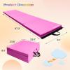 RitFit Upgraded Folding Exercise Mat, 2 Inch Thick Gymnastics Mat 3’x6’,4’x8’,4×10’,2’x8′ with Carrying Handles for Yoga, MMA, Stretching, Core Workouts and Home Gym Protective Flooring(Pink(2′ x 8′))