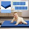 RitFit Upgraded Folding Exercise Mat, 2 Inch Thick Gymnastics Mat 3’x6’,4’x8’,4×10’,2’x8′ with Carrying Handles for Yoga, MMA, Stretching, Core Workouts and Home Gym Protective Flooring(Blue(2′ x 8′))