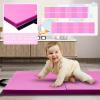 RitFit Upgraded Folding Exercise Mat, 2 Inch Thick Gymnastics Mat 3’x6’,4’x8’,4×10’,2’x8′ with Carrying Handles for Yoga, MMA, Stretching, Core Workouts and Home Gym Protective Flooring(Pink(2′ x 8′))