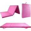 RitFit Upgraded Folding Exercise Mat, 2 Inch Thick Gymnastics Mat 3’x6’,4’x8’,4×10’,2’x8′ with Carrying Handles for Yoga, MMA, Stretching, Core Workouts and Home Gym Protective Flooring(Pink(3′ x 6′))